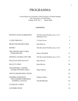 March 2000 Programma - Program of Liberal Studies