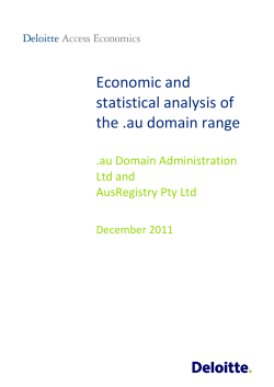 Economic and statistical analysis of the .au domain range