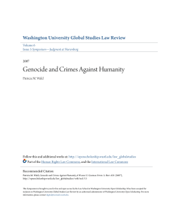 Genocide and Crimes Against Humanity
