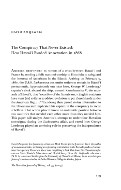 The Conspiracy That Never Existed: How Hawai`i Evaded