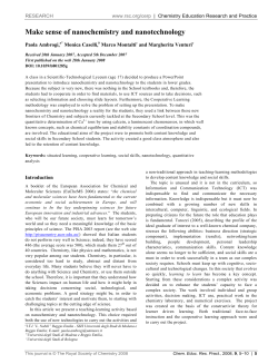 Make sense of nanochemistry and nanotechnology