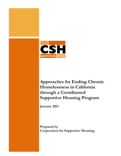 Approaches for Ending Chronic Homelessness in California through