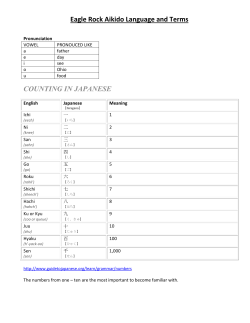 Eagle Rock Aikido Language and Terms COUNTING IN JAPANESE