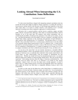 Looking Abroad When Interpreting the U.S. Constitution: Some