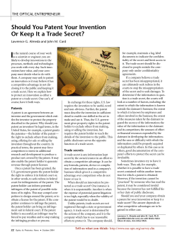 Should You Patent Your Invention Or Keep It a Trade Secret?