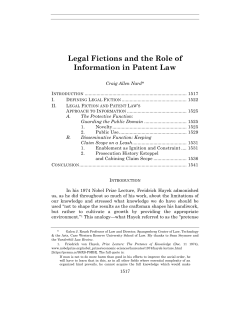 Legal Fictions and the Role of Information in Patent Law