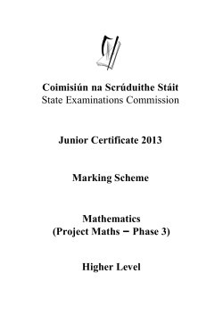 Project Maths (marking scheme)