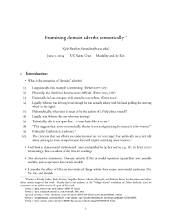 Examining domain adverbs semantically &lowast;