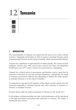 chapter 12: tanzania