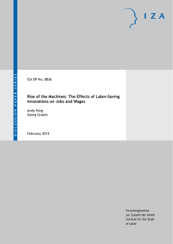 Rise of the Machines: The Effects of Labor-Saving Innovations