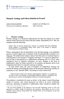 Phonetic Analogy and Schwa Deletion in French
