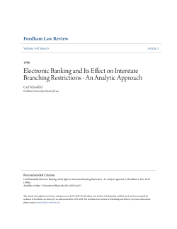 Electronic Banking and Its Effect on Interstate Branching Restrictions