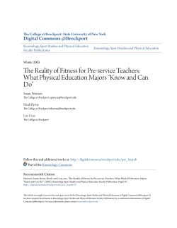 The Reality of Fitness for Pre-service Teachers: What Physical