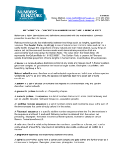 MATHEMATICAL CONCEPTS IN NUMBERS IN NATURE: A