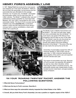 hENRY fORD`S ASSEMBLY LINE