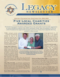 JCF Newslaetter - Jewish Community Foundation of Greater Prescott