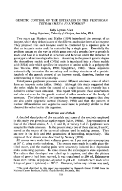 GENETIC CONTROL OF THE ESTERASES IN THE PROTOZOAN