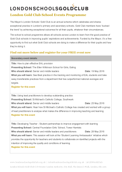London Gold Club School Events Programme
