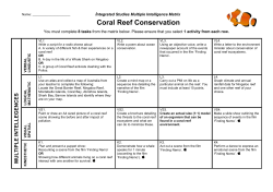 Coral Reef Multiple Intelligence Integrated Program