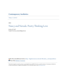 Nancy and Neruda: Poetry Thinking Love
