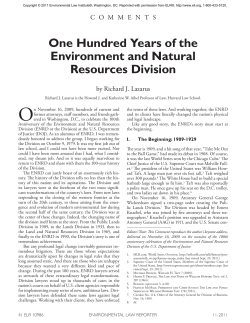 One Hundred Years of the Environment and Natural Resources