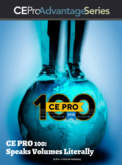 CE PRO 100: Speaks Volumes Literally