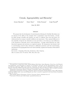 Cereals, Appropriability and Hierarchy