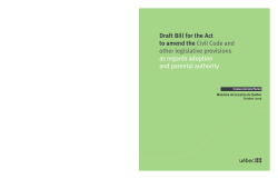Draft Bill for the Act to amend the Civil Code and other legislative
