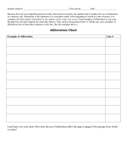 Alliteration Chart