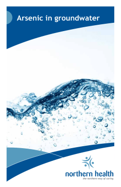 Arsenic in groundwater