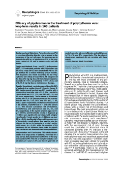 Efficacy of pipobroman in the treatment of polycythemia vera: long