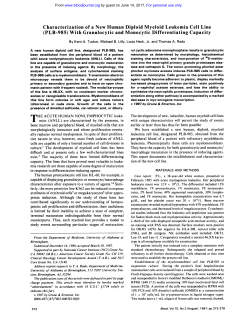 Characterization of a New Human Diploid Myeloid Leukemia Cell