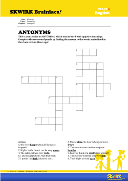 SKWIRK Brainiacs! ANTONYMS