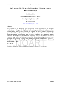 Lady Lazarus: The Odyssey of a Woman from Existential Angst to