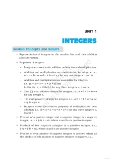 Unit 1(Integers)