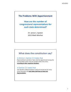 Determining the number of congressional representatives each state