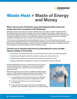 Waste Heat = Waste of Energy and Money