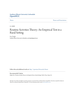 Routine Activities Theory: An Empirical Test in a Rural Setting