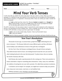 Mind your Verb Tenses