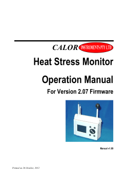 Heat Stress Monitor Manual