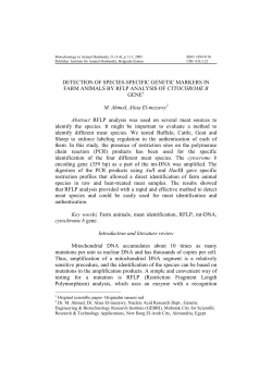 DETECTION OF SPECIESYSPECIFIC GENETIC