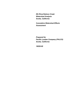 Elk River/Salmon Creek Watershed Analysis Scotia, California
