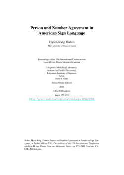 Person and Number Agreement in American Sign Language