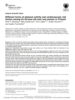 Different forms of physical activity and cardiovascular risk factors