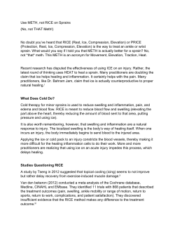 Use METH, not RICE on Sprains