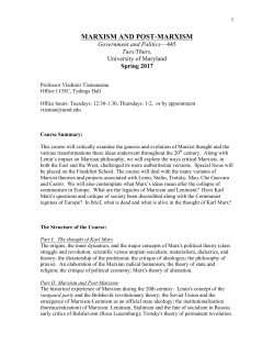 MARXISM AND POST-MARXISM - GVPT