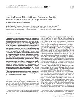 Light-Up Probes: Thiazole Orange-Conjugated Peptide Nucleic Acid