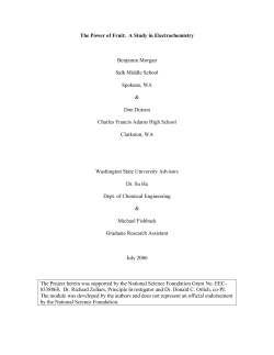 The Power of Fruit: A Study in Electrochemistry Benjamin Morgan