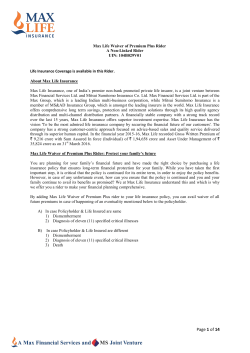 Rider Brochure - Max Life Insurance