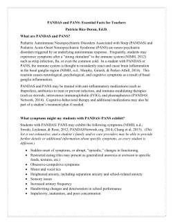 PANDAS and PANS: Essential Facts for Teachers Patricia Rice